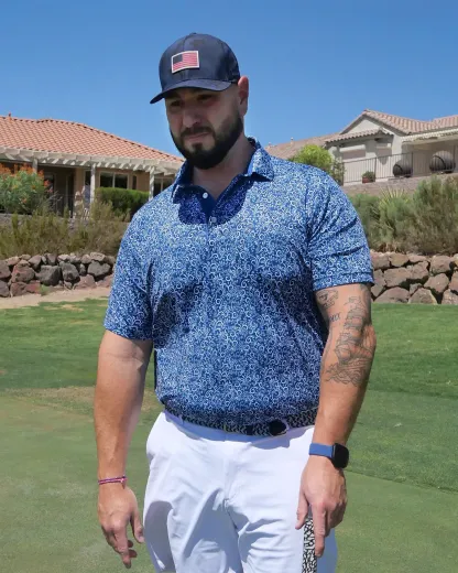 Paisley Polo - Navy