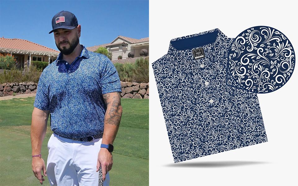 Paisley Polo - Navy