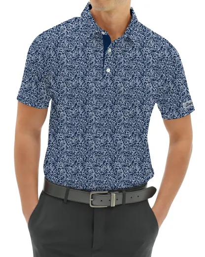 Paisley Polo - Navy