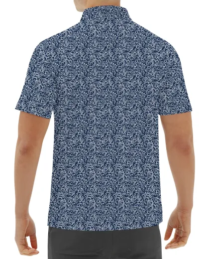 Paisley Polo - Navy