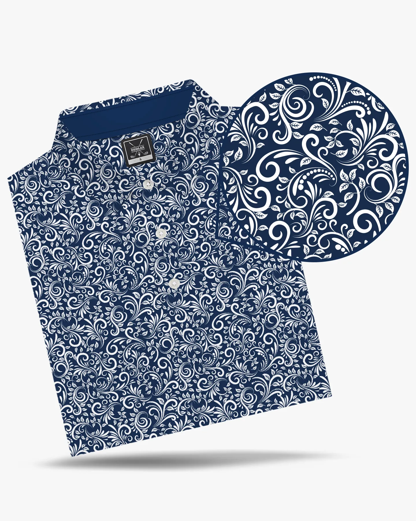 Paisley Polo - Navy