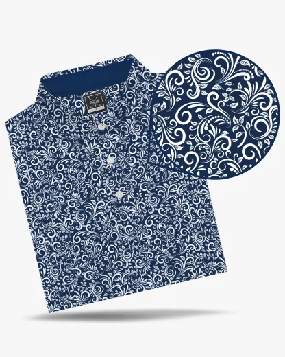 Paisley Polo - Navy