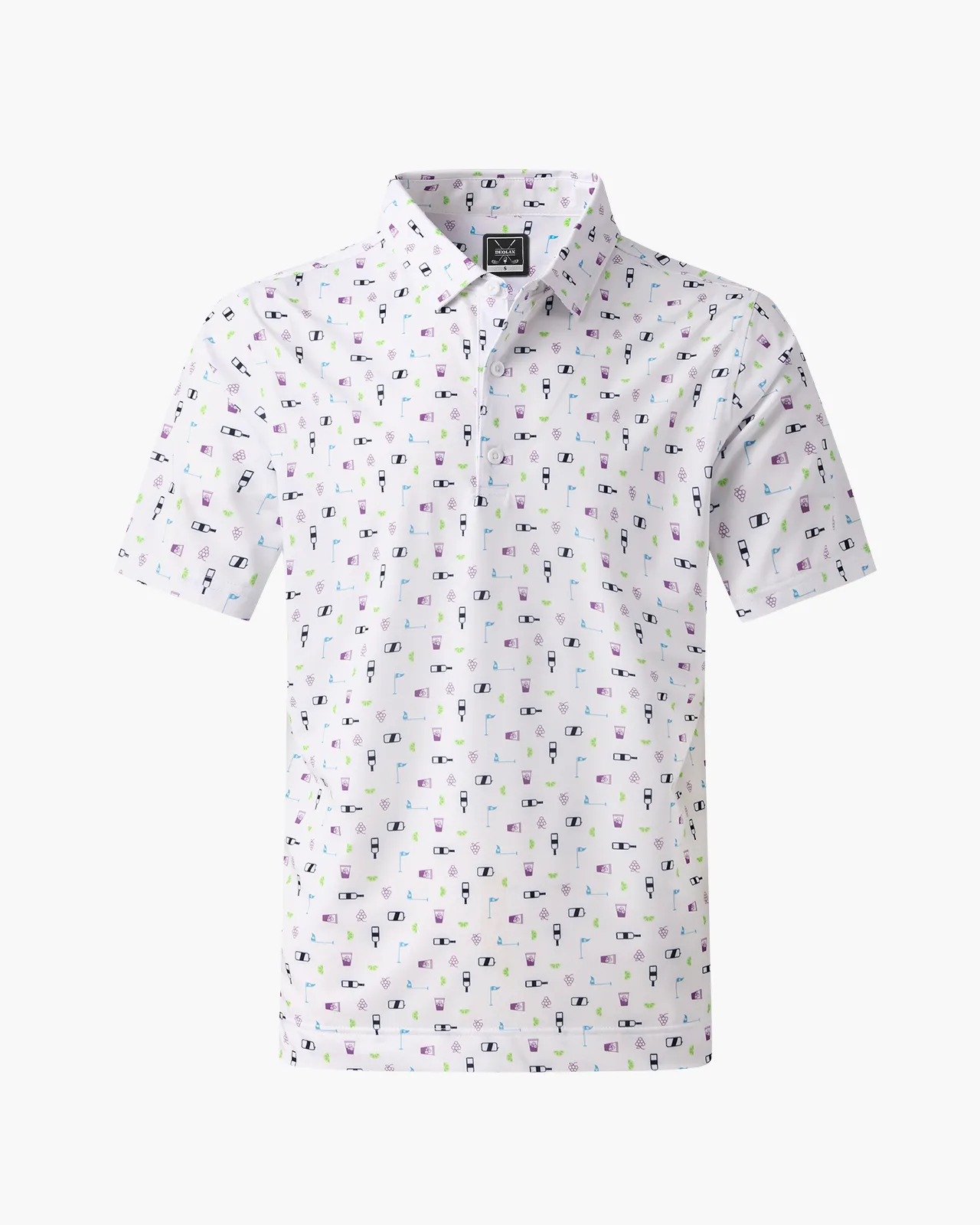 Party Transfusion Print White Golf Polo - Deolax 