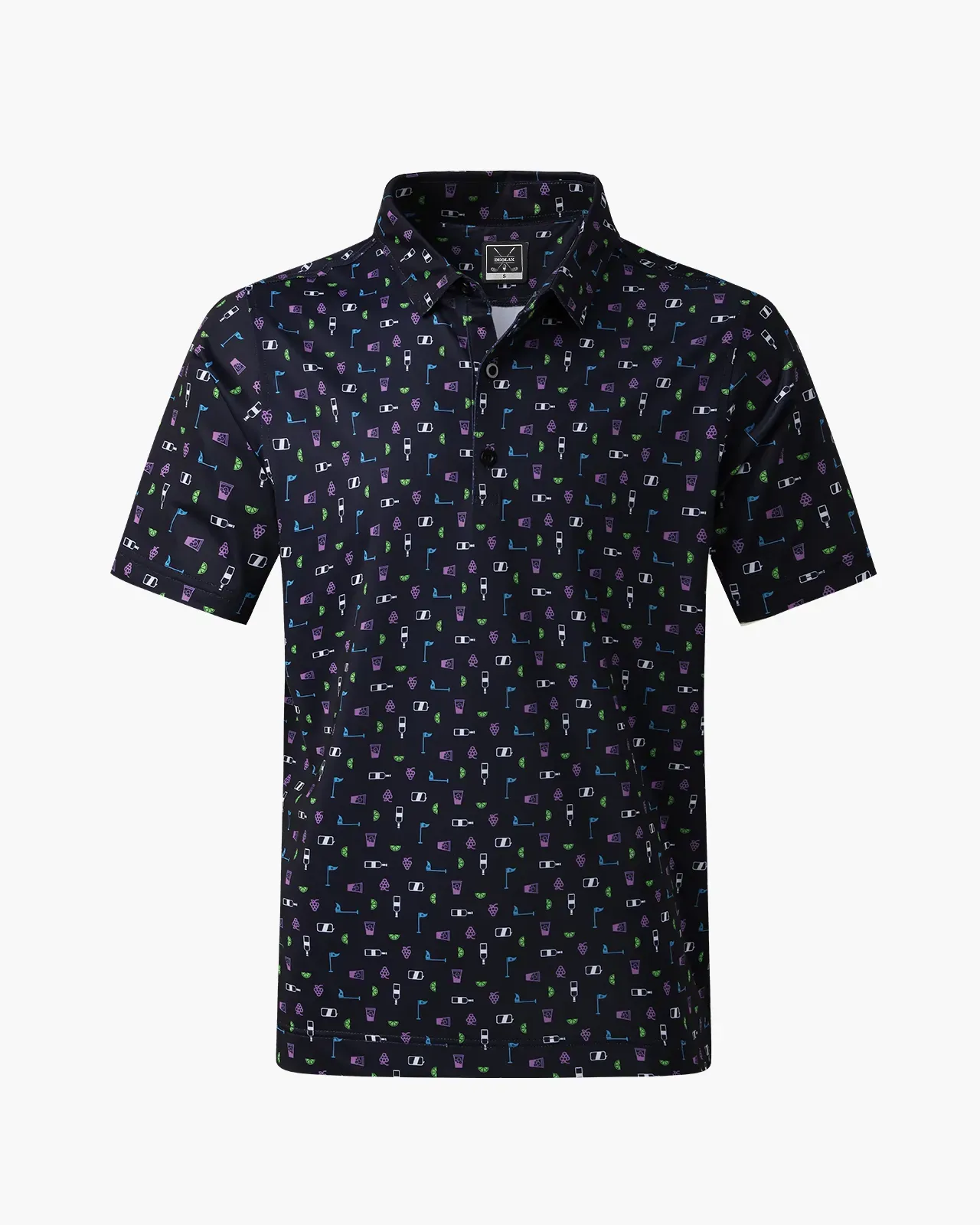 Party Transfusion Print White Golf Polo - Deolax 