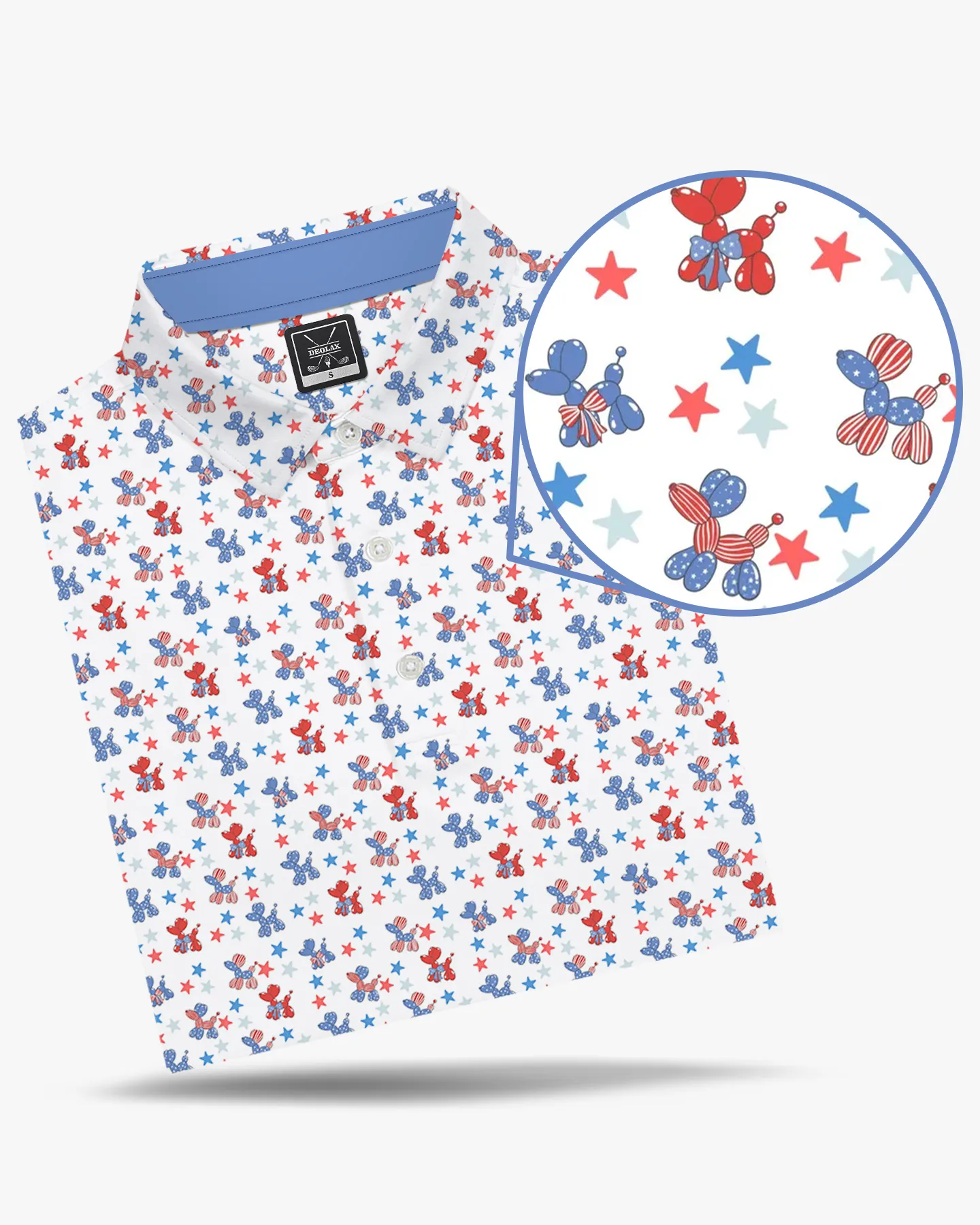 Patriotic Balloon Dog Polo - Deolax