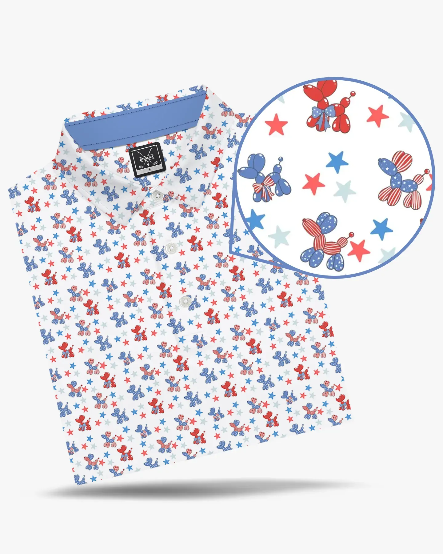 Patriotic Balloon Dog Polo - Deolax