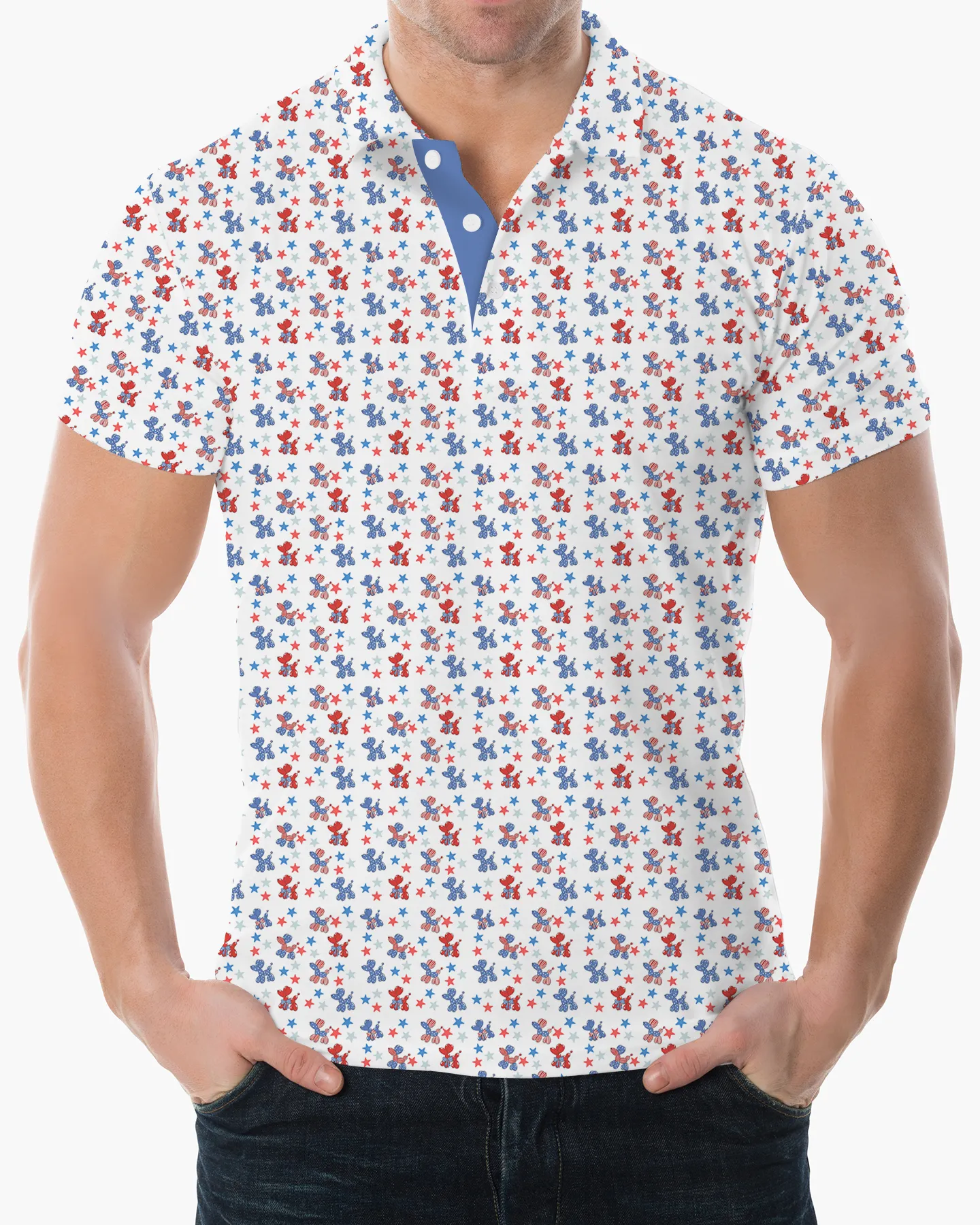 Patriotic Balloon Dog Polo - Deolax