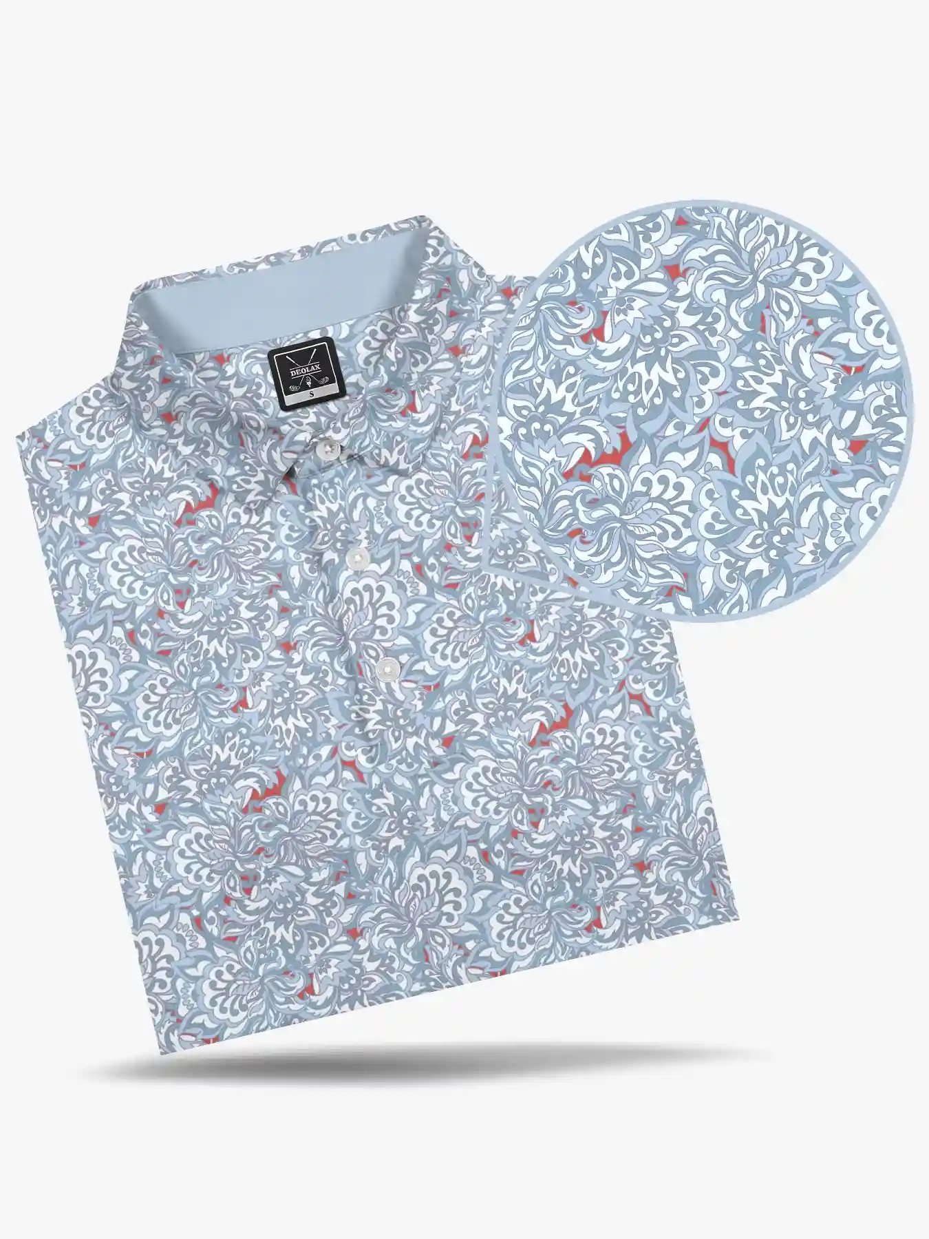 Pietro Men's Gray Paisley Polo - Deolax