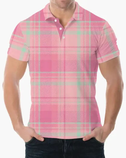 Pink Checkered Polo - Deolax