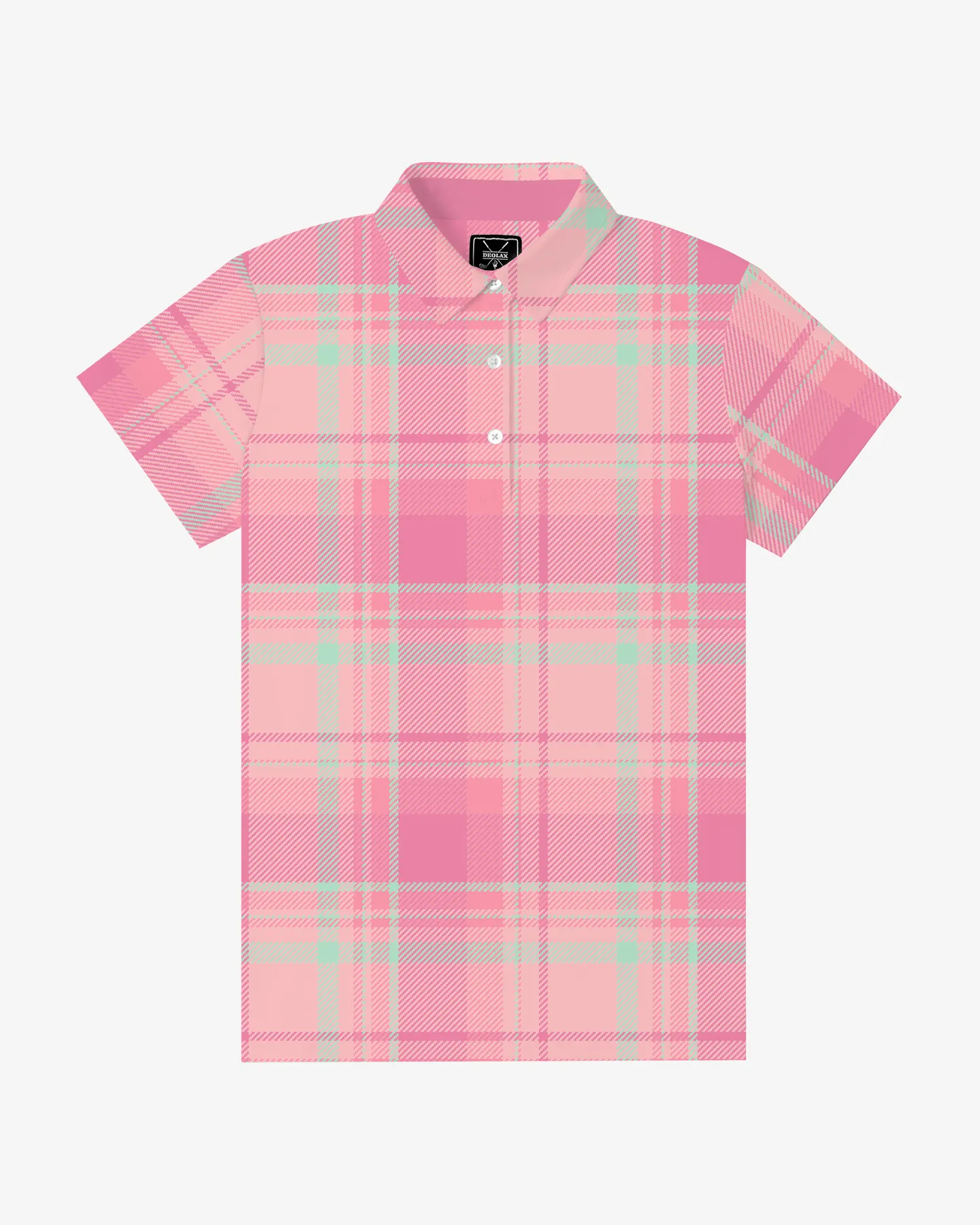 Pink Checkered Women's Polo - Deolax