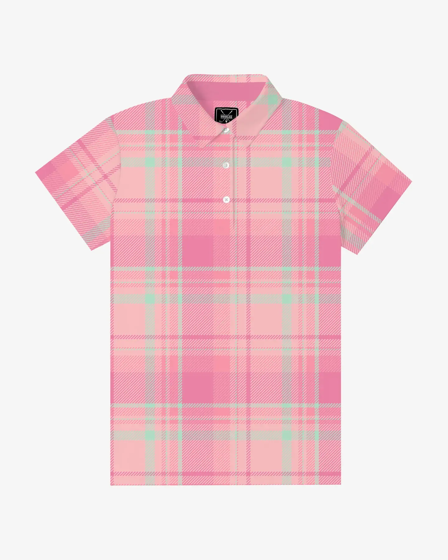 Pink Checkered Women's Polo - Deolax