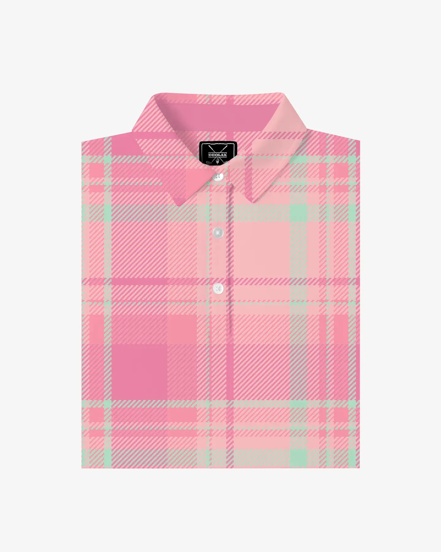 Pink Checkered Women's Polo - Deolax