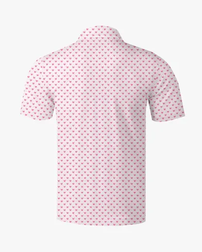 Pink Heart Floral Polo - Deolax