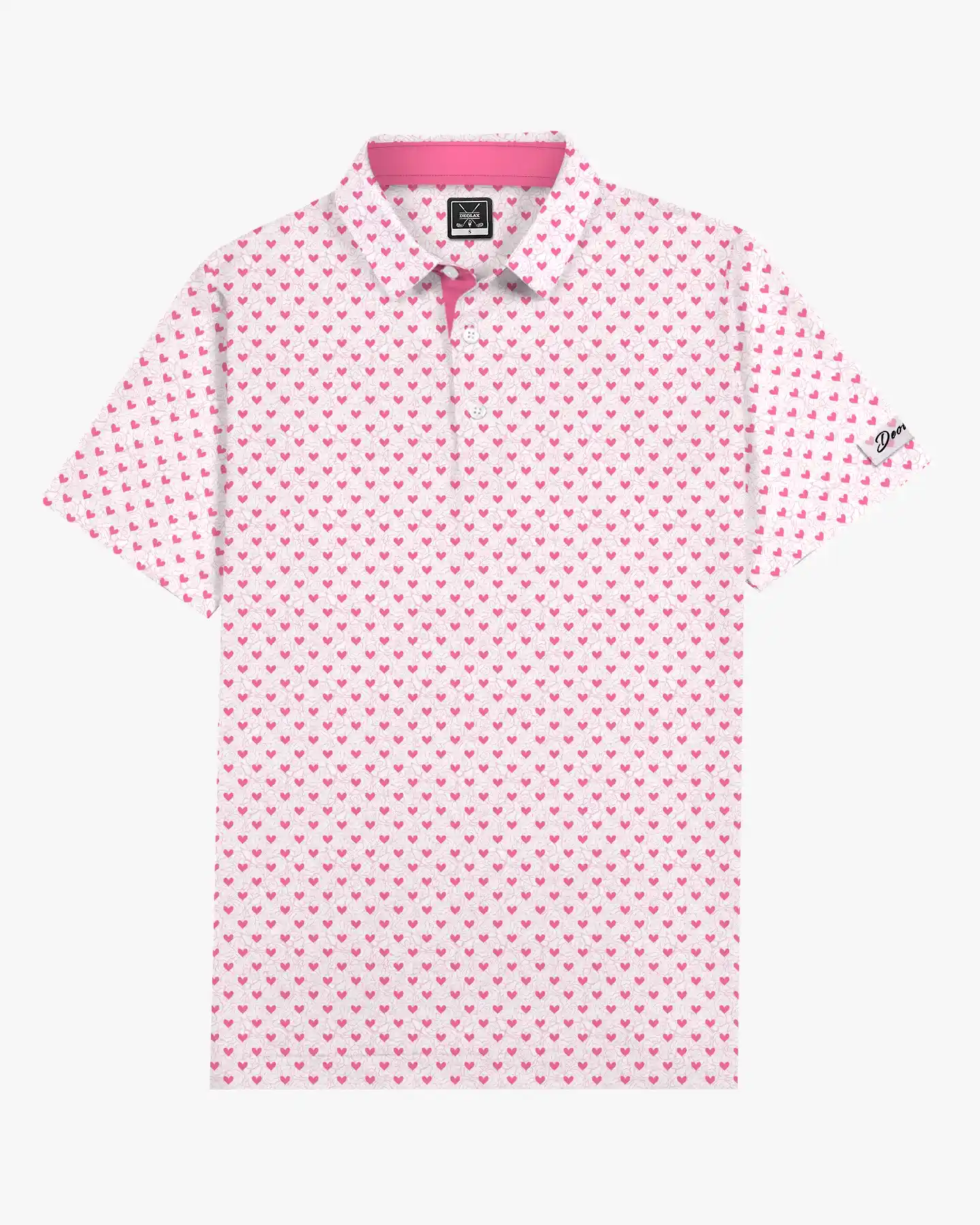 Pink Heart Floral Polo - Deolax