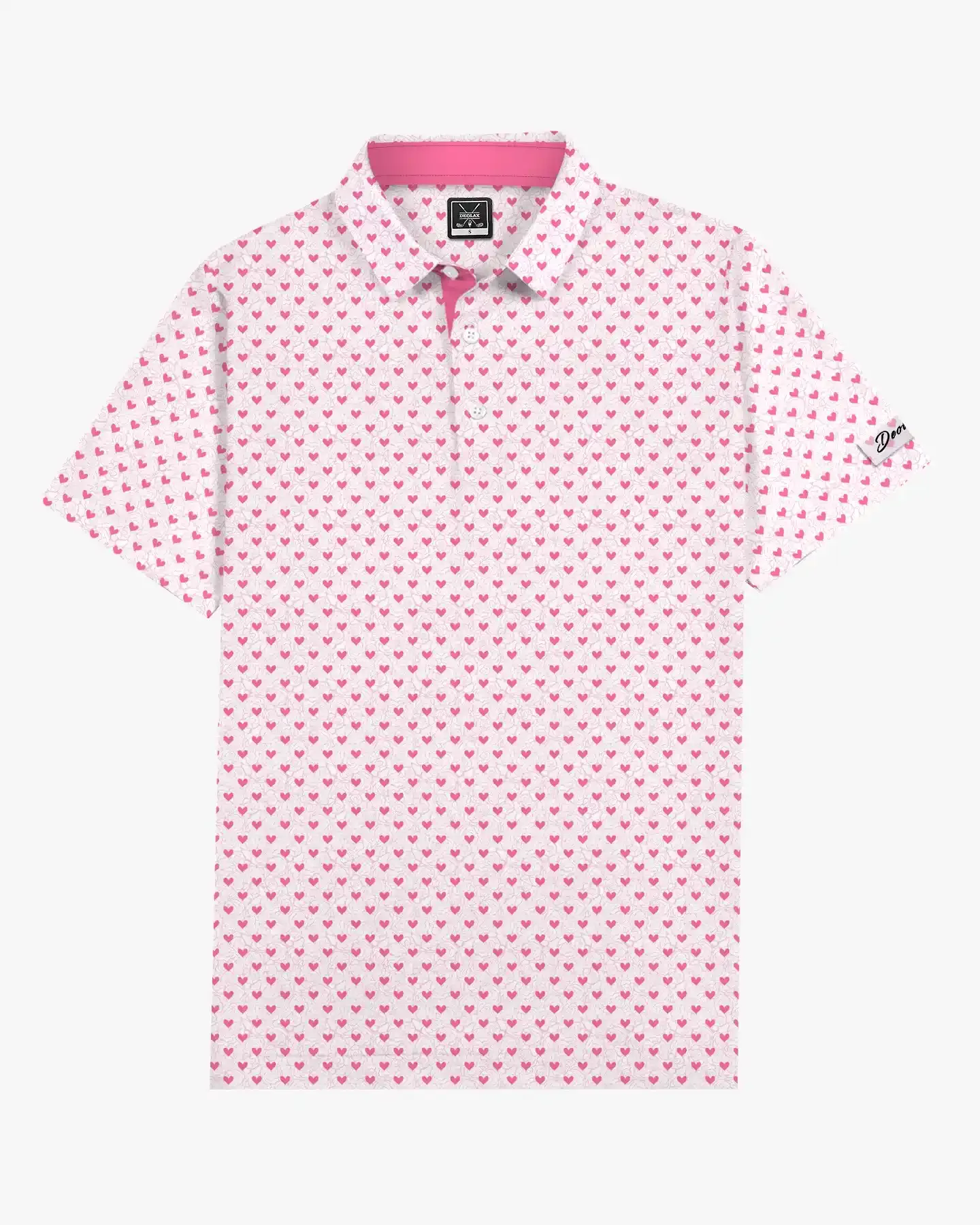 Pink Heart Floral Polo - Deolax