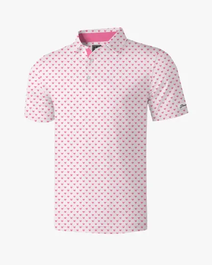Pink Heart Floral Polo - Deolax