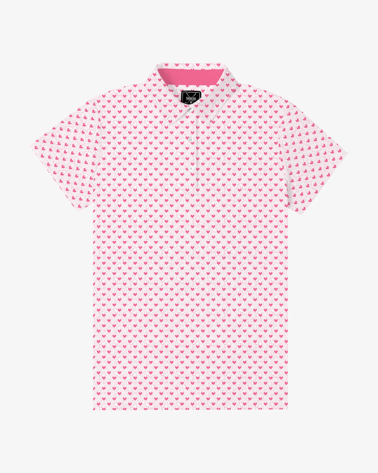 Pink Heart Floral Women's Polo - Deolax