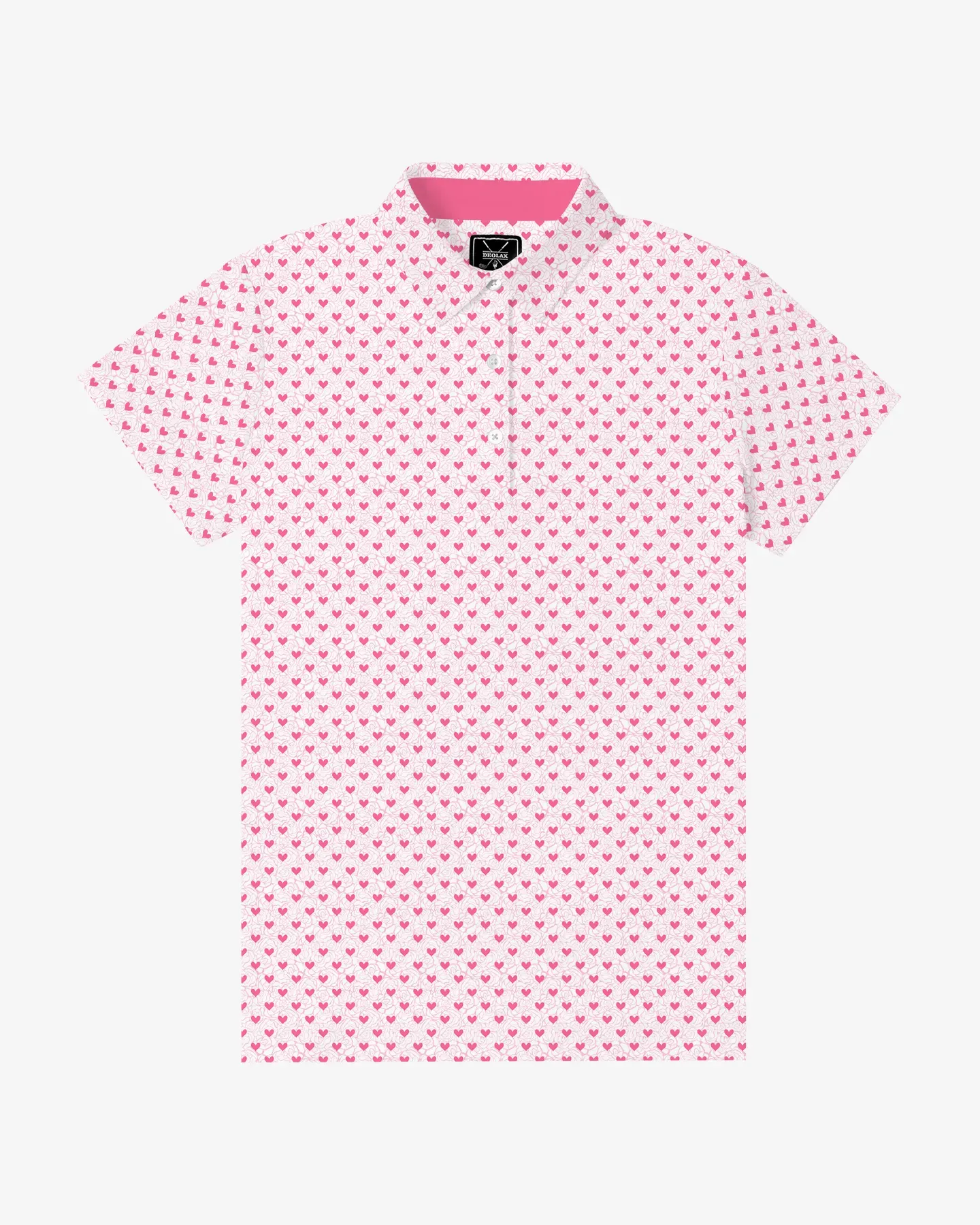 Pink Heart Floral Women's Polo - Deolax