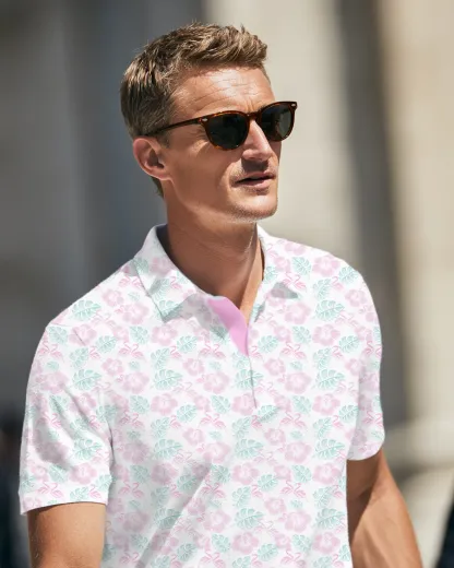 Pink Mingos Hawaiian Polo - Deolax