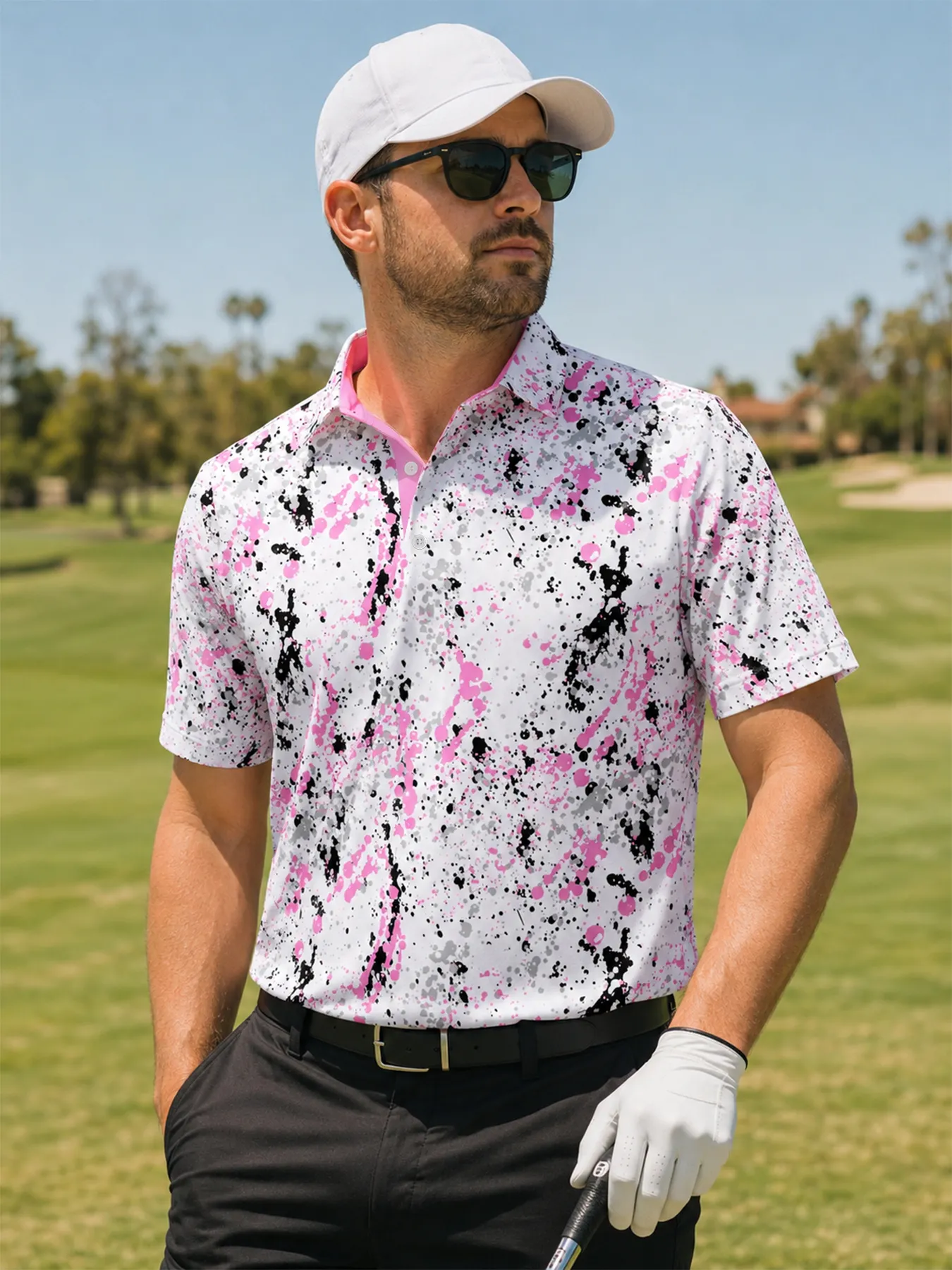 Pink Urban Splatter Polo