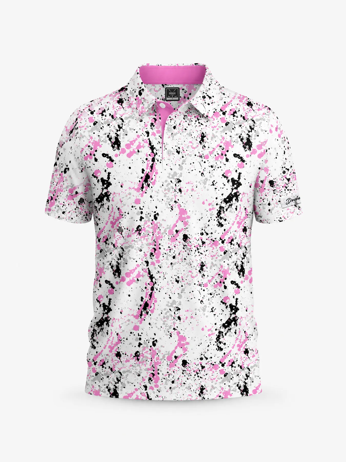 Pink Urban Paint Splatter Polo - Deolax
