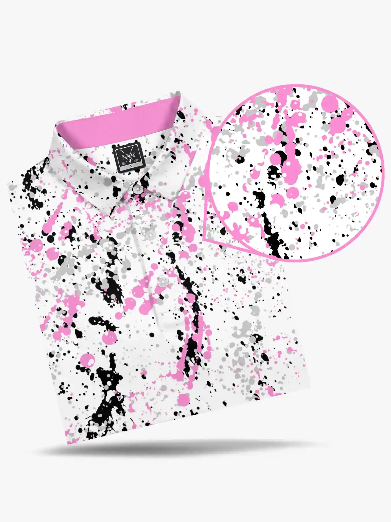 Pink Urban Paint Splatter Polo - Deolax