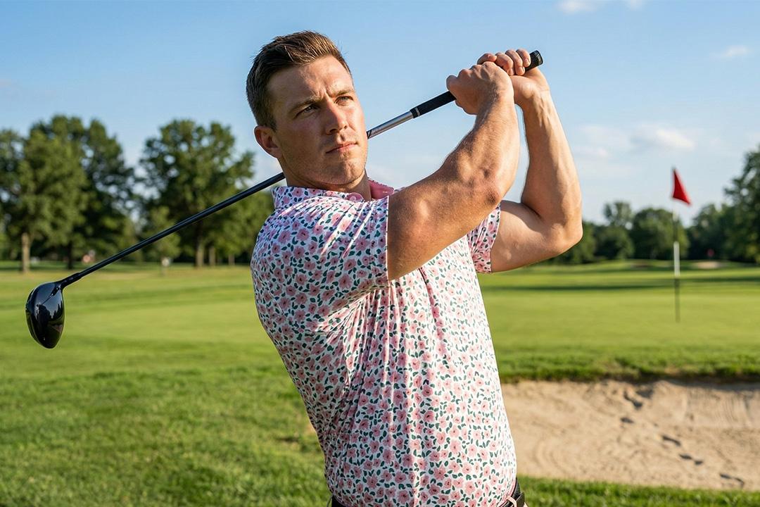 Playing Golf in A Sakura Polo