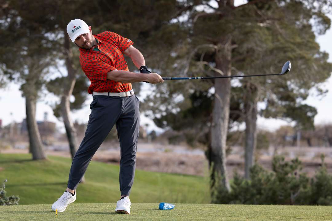 Playing golf on the course