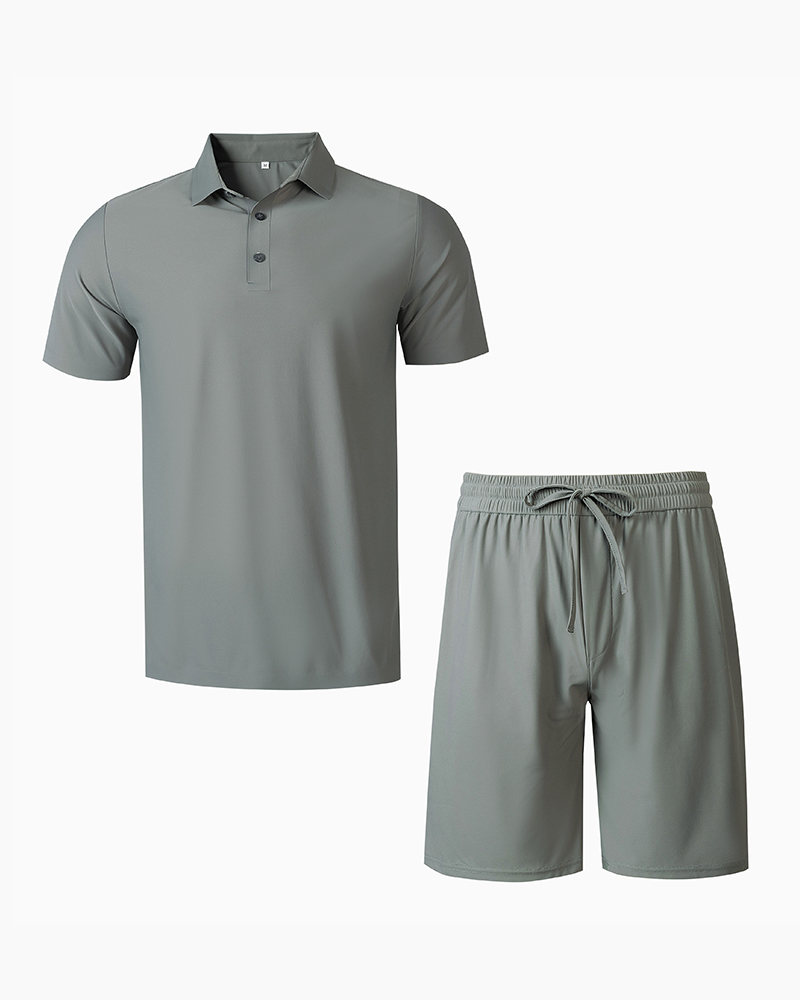 Polo Shirt and Shorts 2 Piece  Set - Deolax