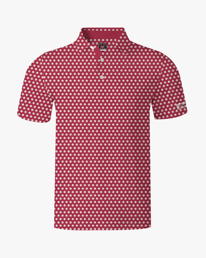 Pop Fly Baseball Polo - Red