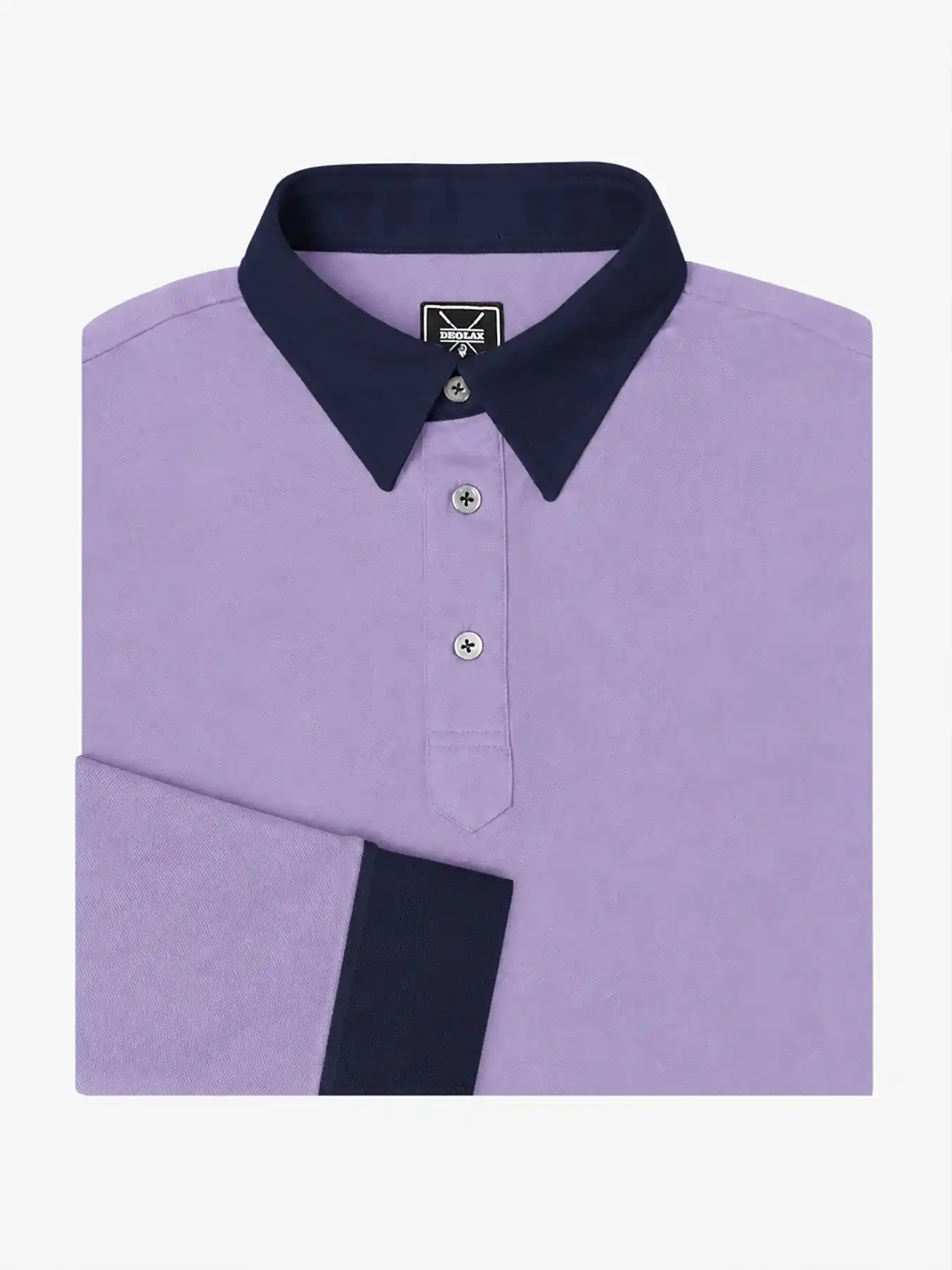 Country Club Contrast Pique Long Sleeve Polo - Deolax