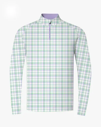 Purple Security Check Quarter Zip - Deolax