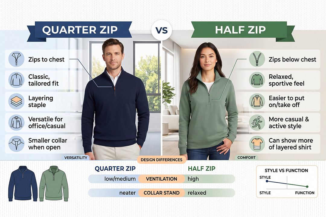 Quarter Zip Vs Half Zip