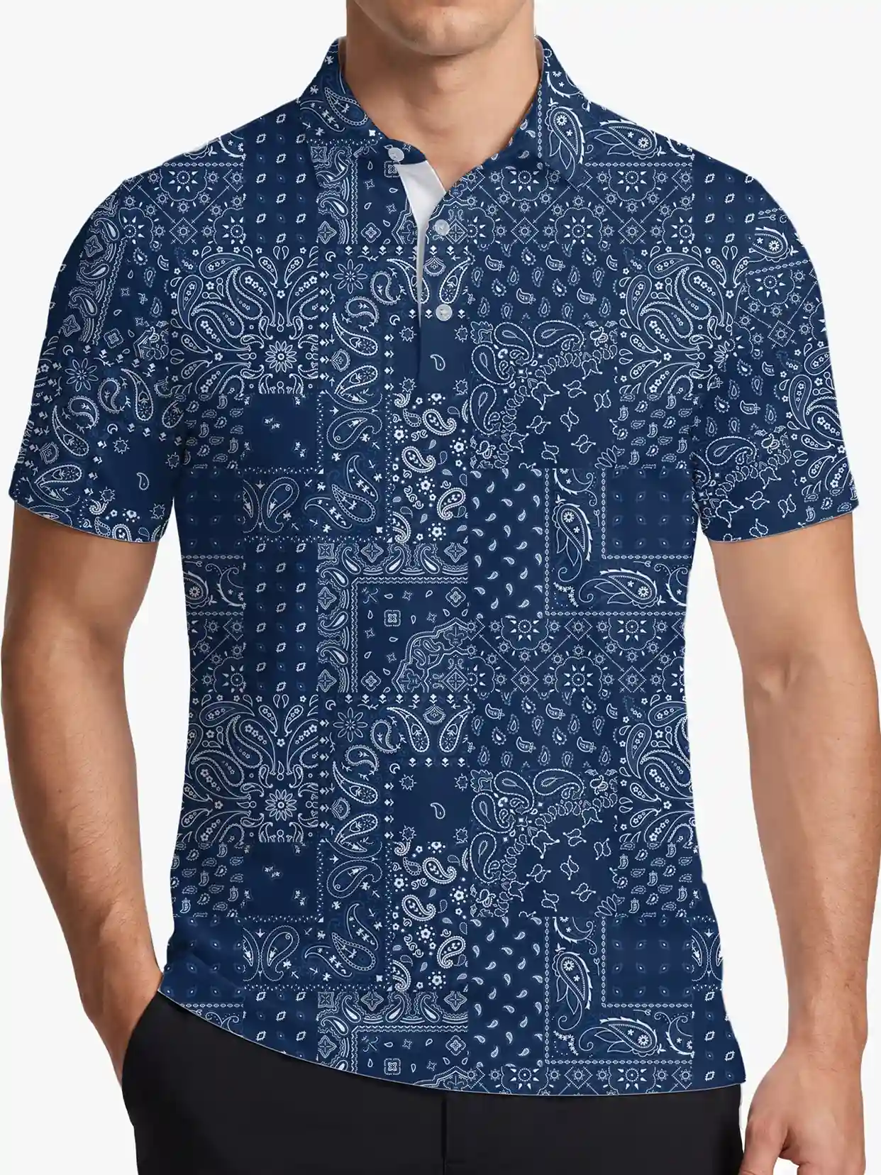 Retro Resort Men's Paisley Polo - Deolax