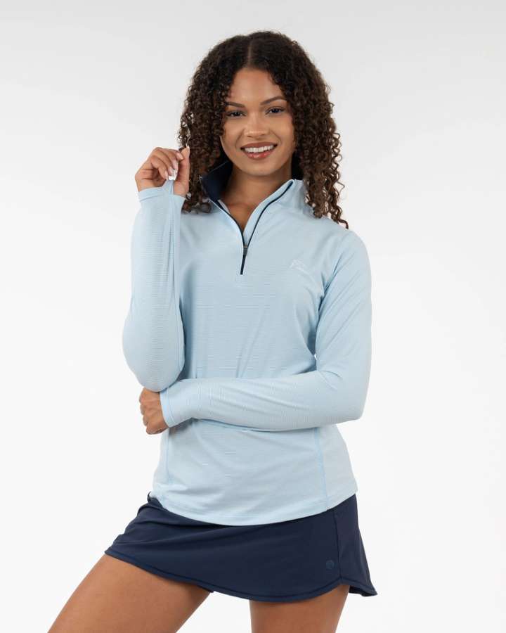 Rhoback Riva Heather Stripe Q-Zip
