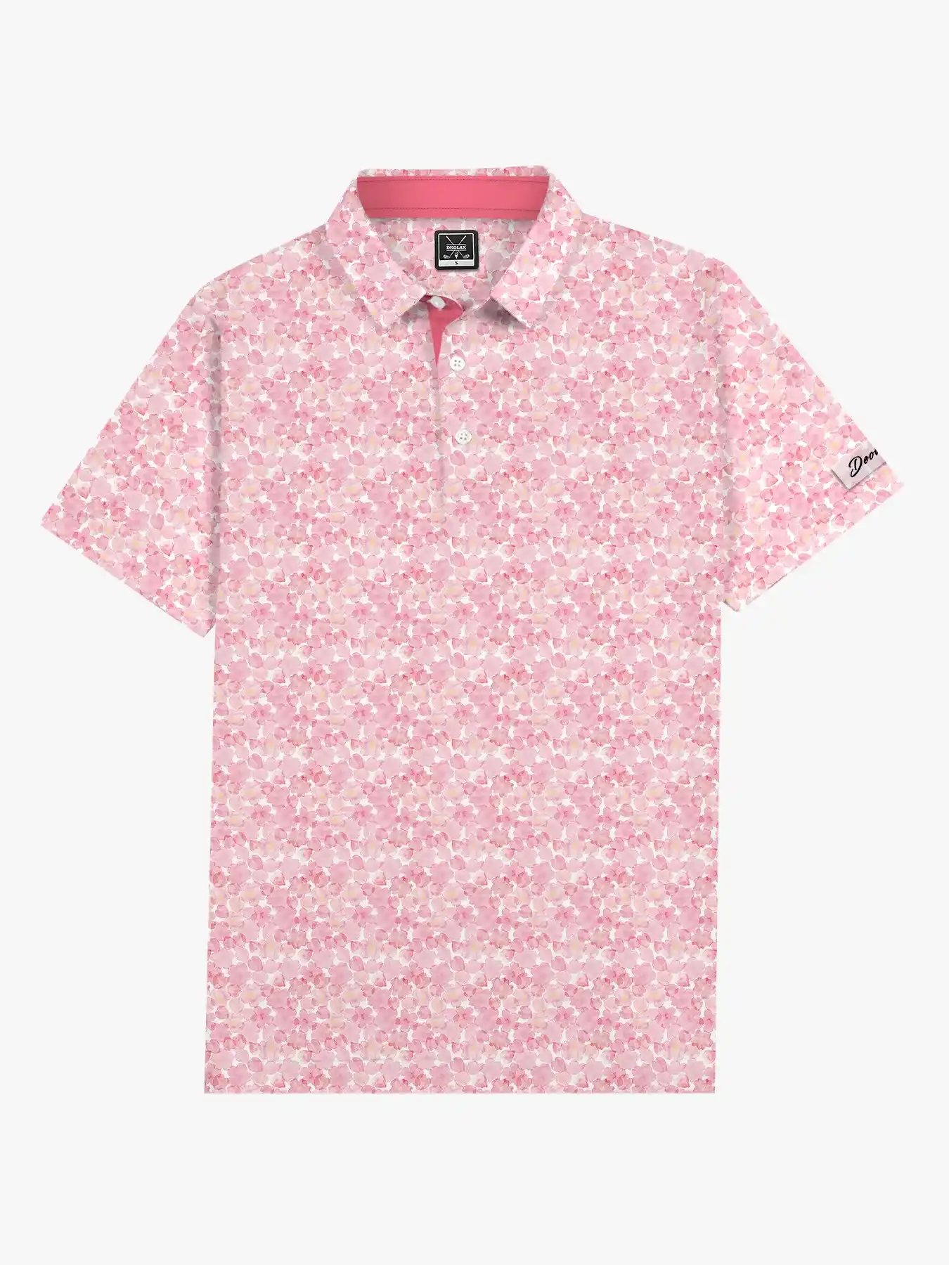 Sakura Scramble Pink Floral Polo - Deolax