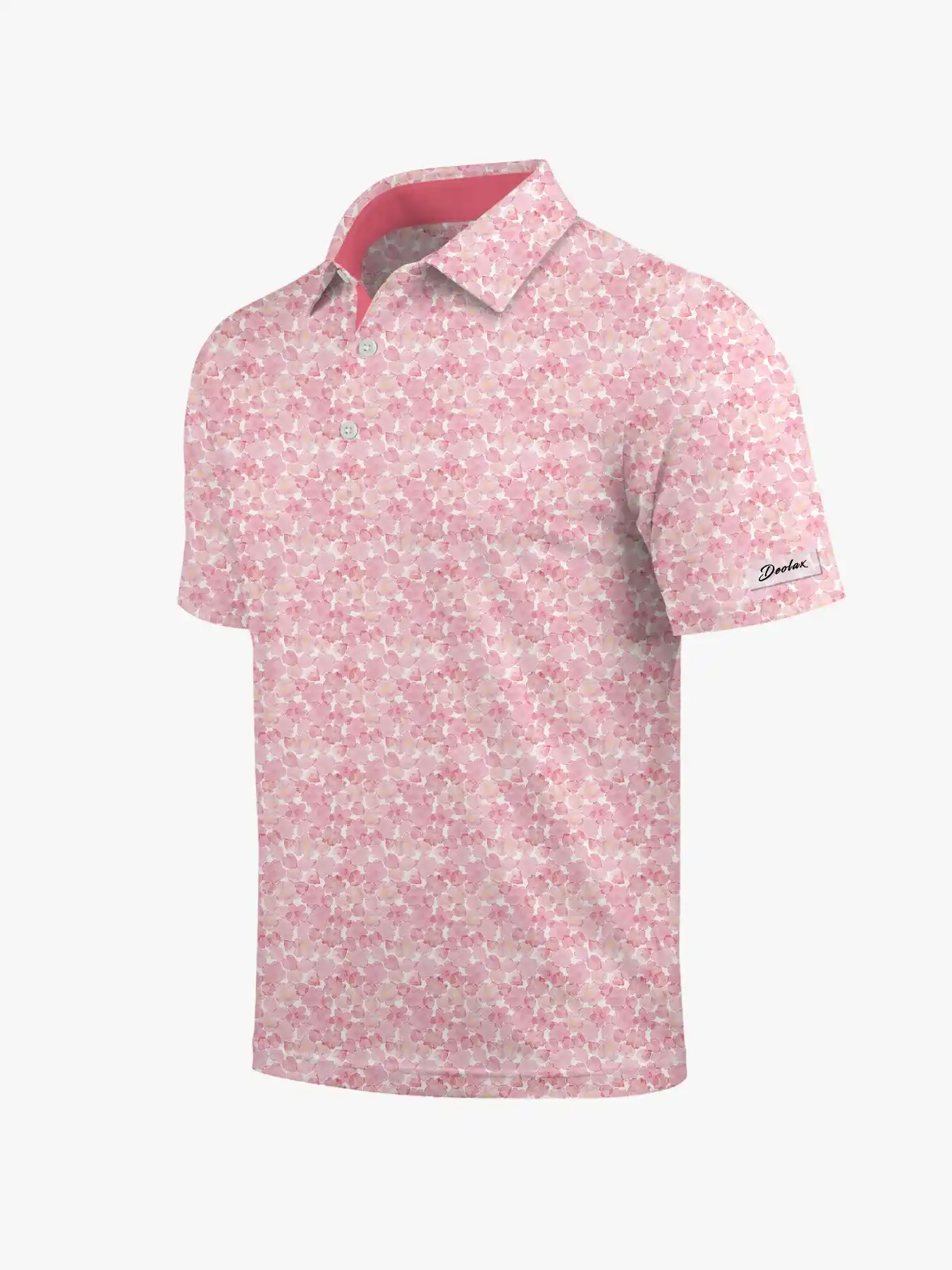 Sakura Scramble Pink Floral Polo - Deolax