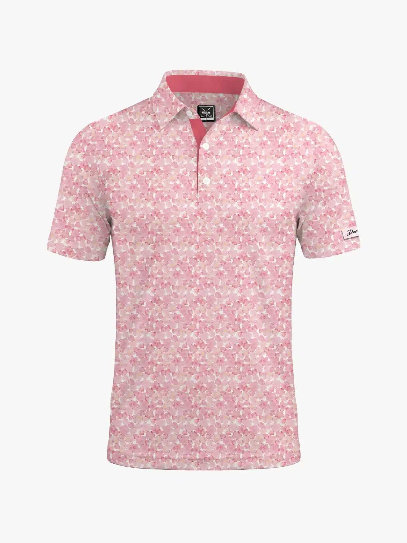 Sakura Scramble Pink Floral Polo - Deolax