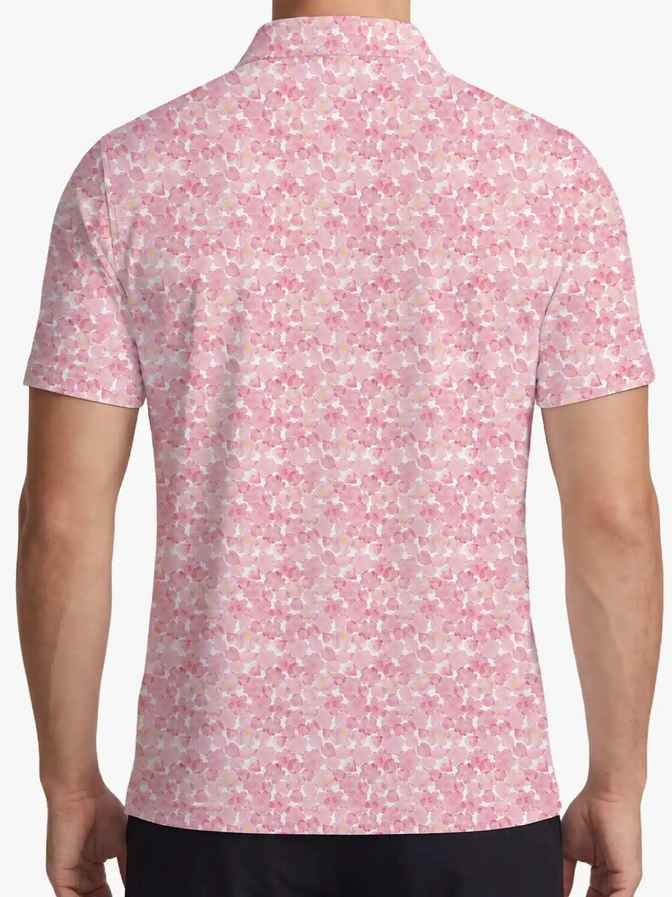 Sakura Scramble Pink Floral Polo - Deolax