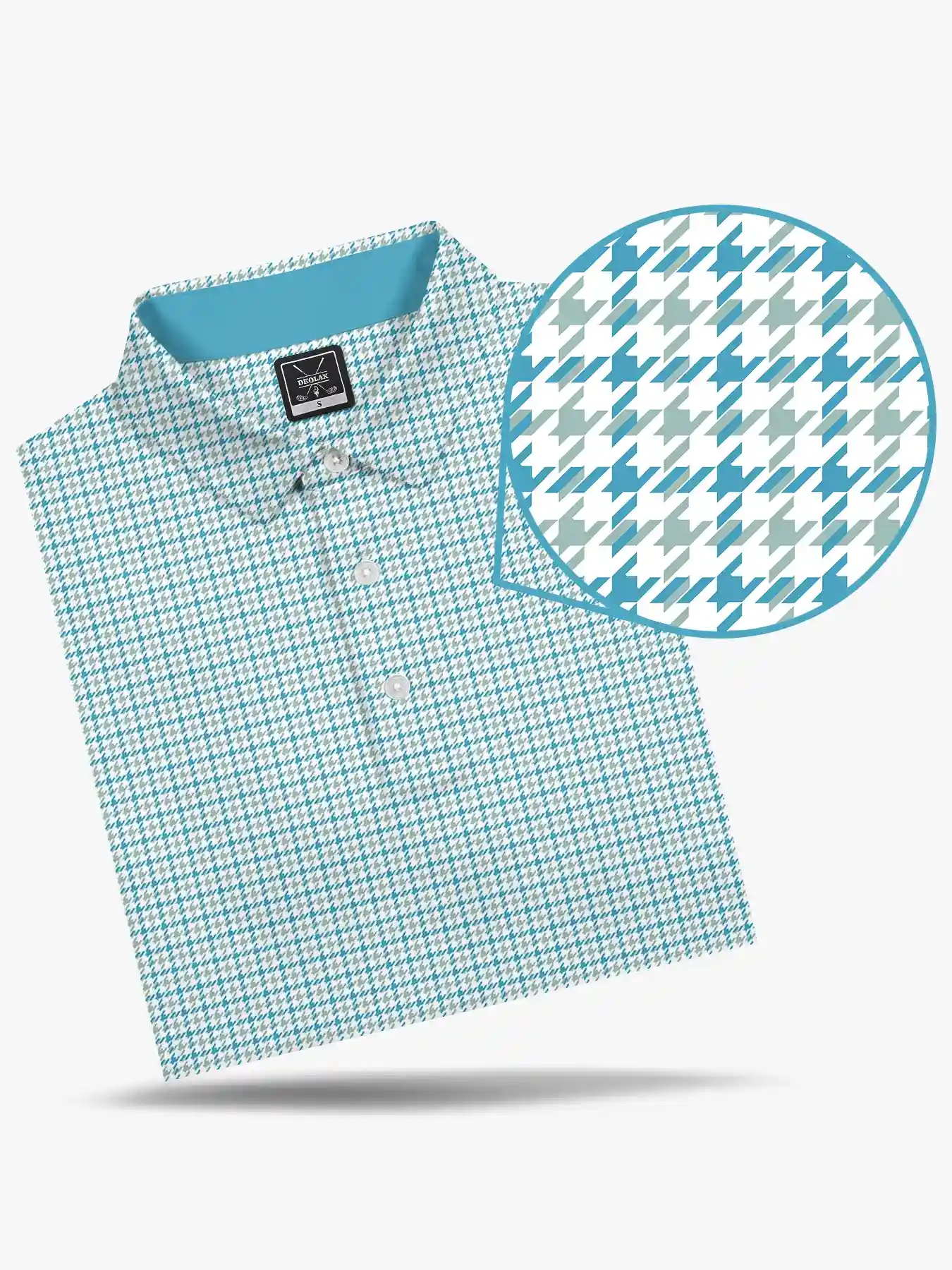 Sapphire Men's Houndstooth Polo - Deolax
