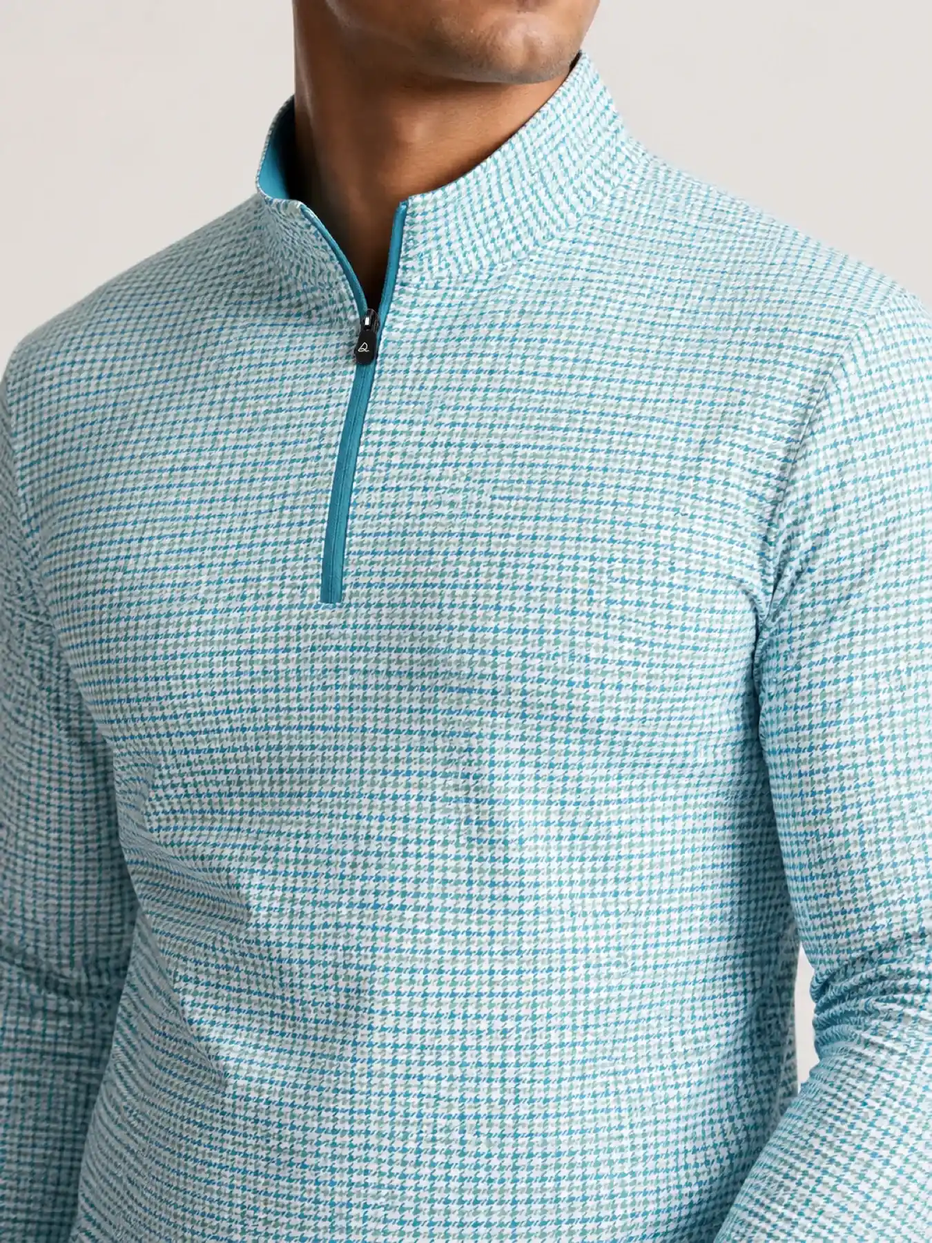 Sapphire Houndstooth Quarter Zip