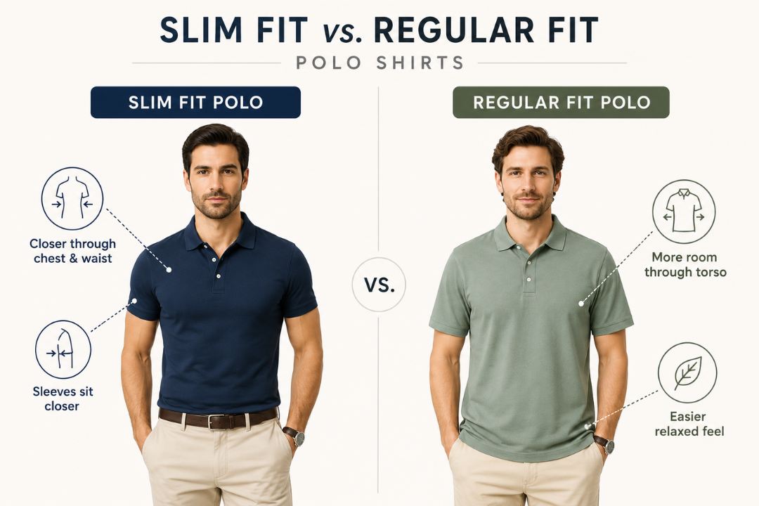 Slim Fit vs Regular Fit for Polo Shirts