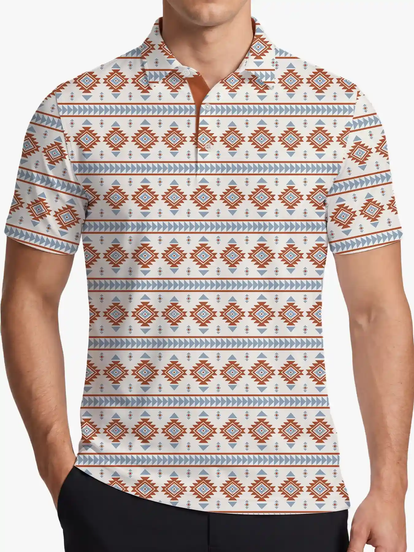 Southwest Men's Aztec Polo Shirt - Deolax