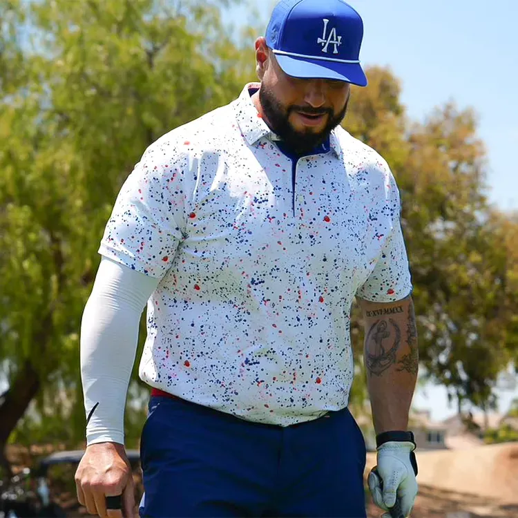 Splatter Print Polo - Deolax
