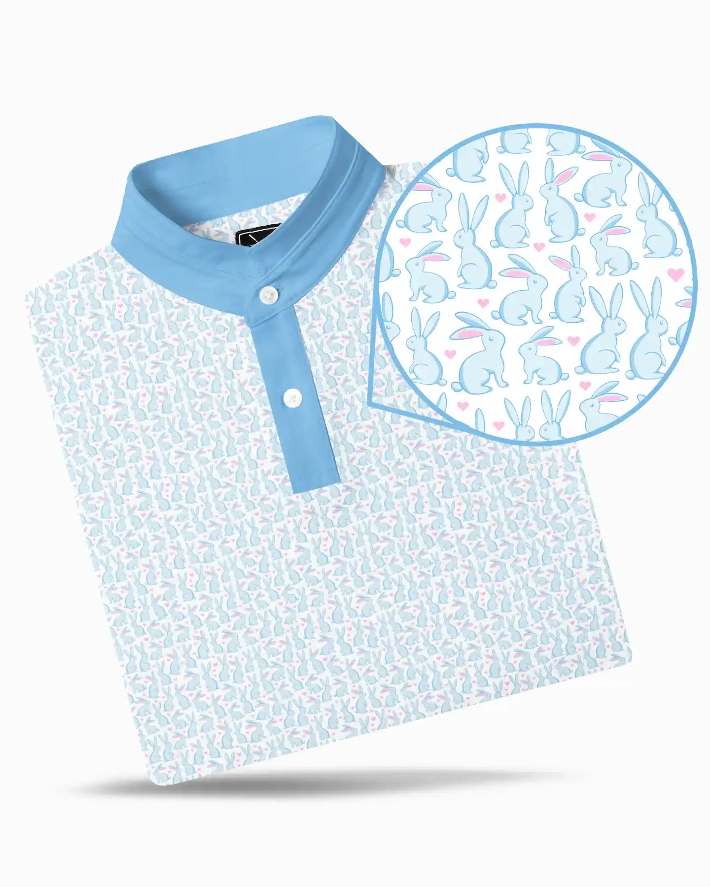 Stand Collar Bunny Hearts Polo - Deolax