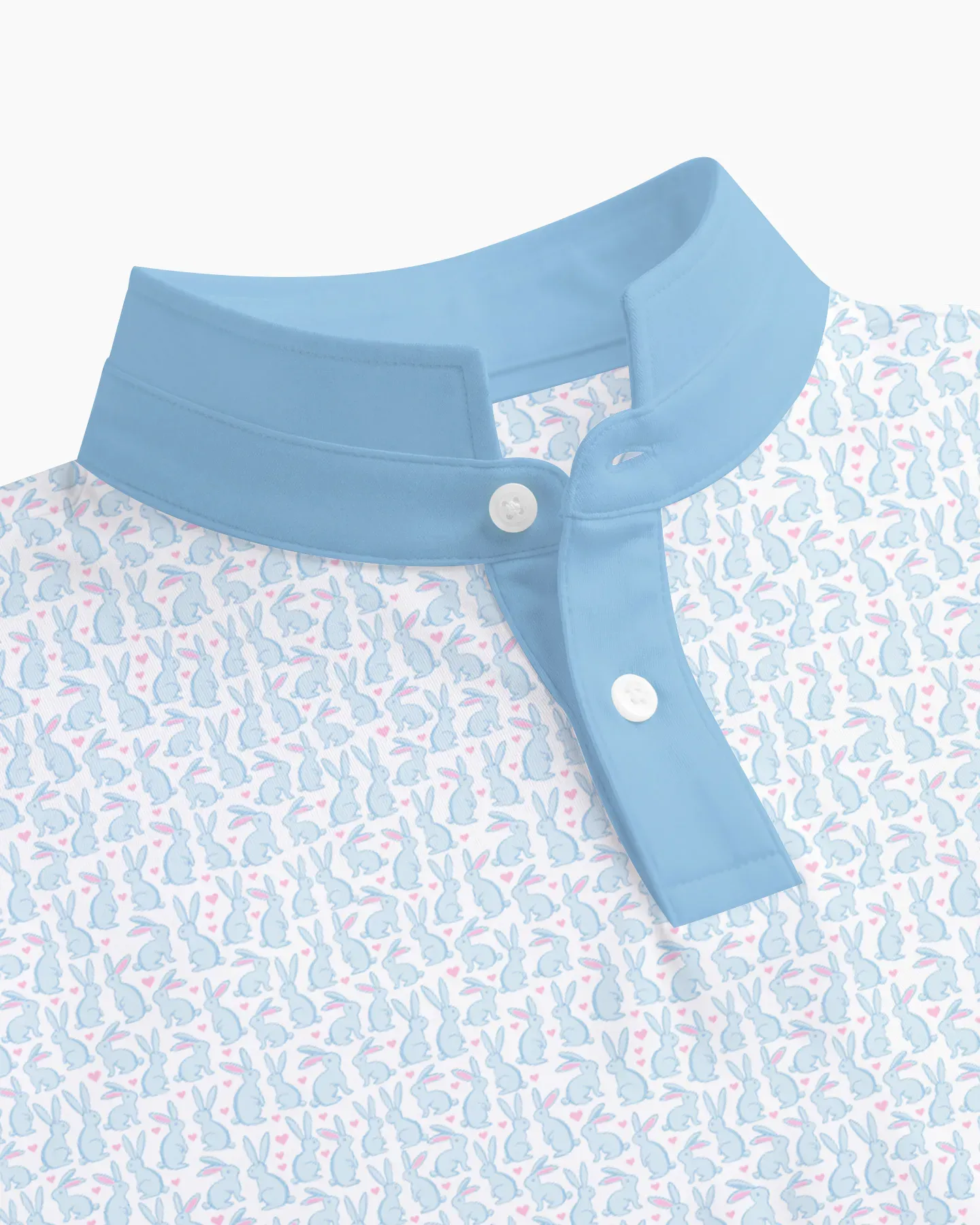 Stand Collar Bunny Hearts Polo