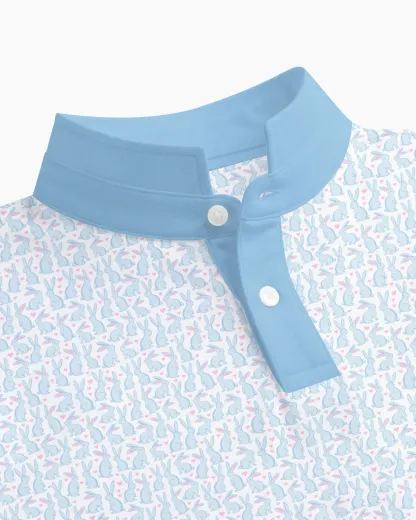 Stand Collar Bunny Hearts Polo