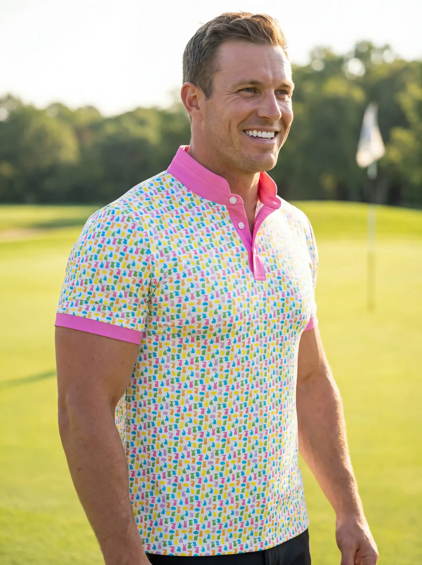 Stand Collar Bunny Hops Polo - Deolax