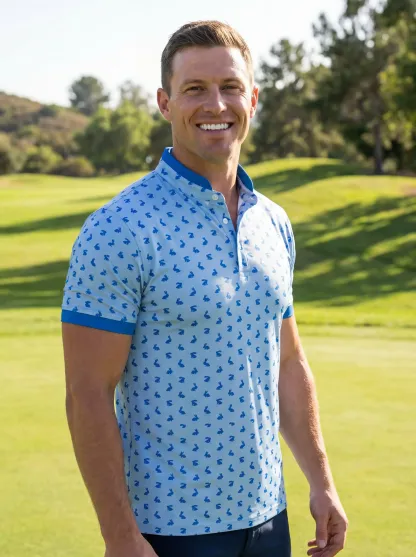 Stand Collar Fairway Hare Polo - Deolax