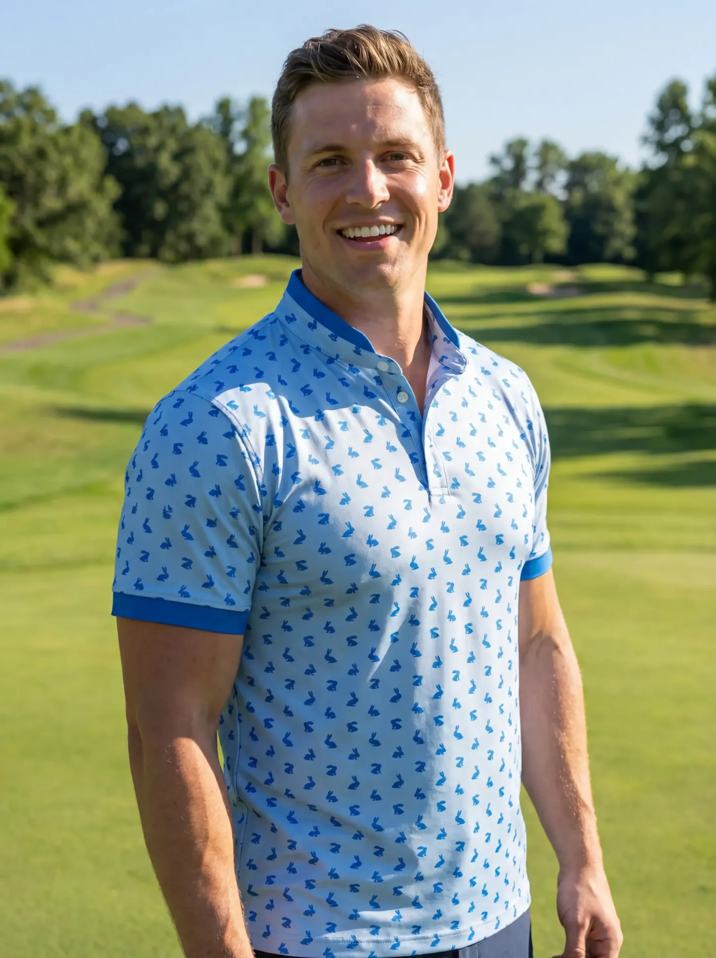 Stand Collar Fairway Hare Polo - Deolax